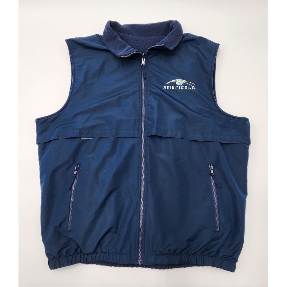MENS ZIP UP VEST SIZE M LOGO TEAL FREEZER WEAR WINTER WATER REPELLENT L